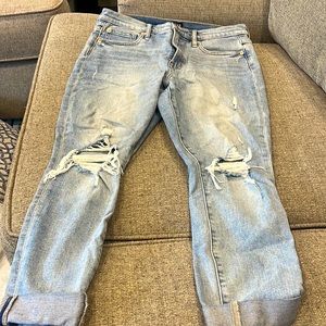 GAP distressed TRUE skinny jeans. WORN ONCE!!! Size 10/30